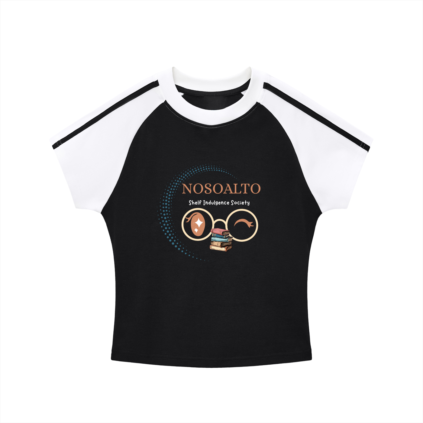 Contrast Stripes Bodycon Raglan  Sleeve T-Shirt